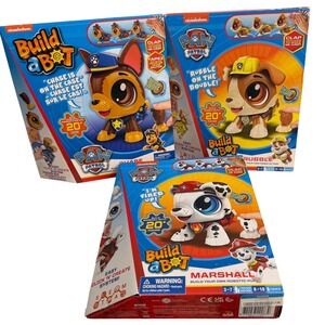 Paw Patrol Build-a-Bot Robotic Pup Set Chase Marshall Rubble 3-Pack NEW STEM
